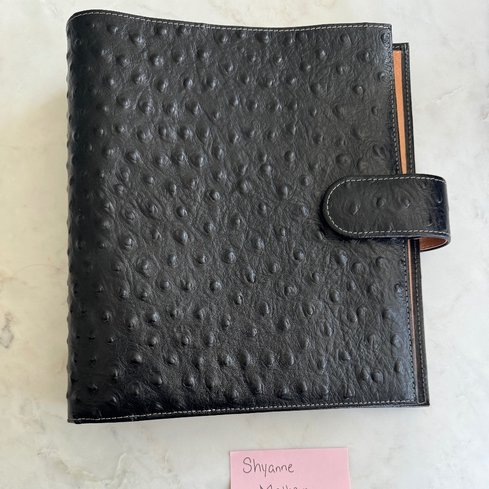 Manager Van Der Spek Black Ostrich with undyed inside